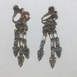 Vintage 12 karat gold filled rhinestone earrings